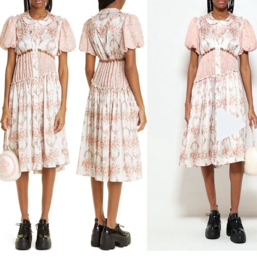 Simone Rocha Asymmetric Ruffle Patchwork Floral M… - image 1